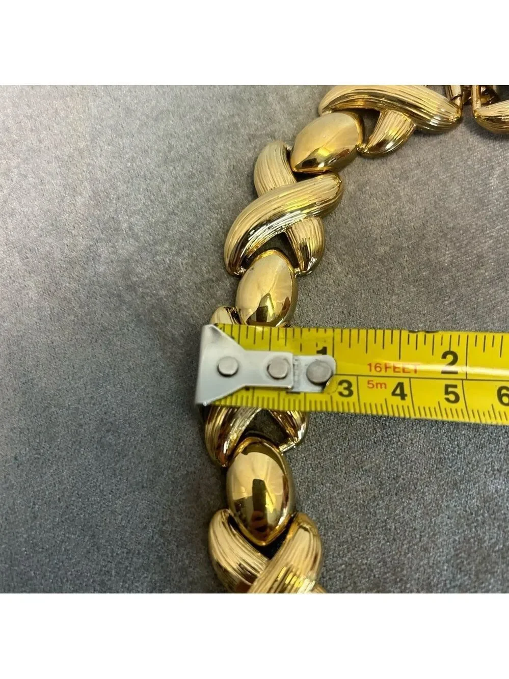 Butler Fifth Avenue Collection Polished Brushed Gold XO's Chunky Panel Necklace